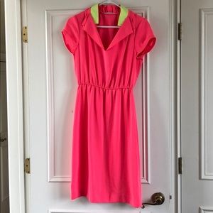 Tahari NEON pink and yellow dress
